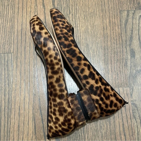 Boden Calf Hair Flats “Amelie” Low Heel Ballerinas Leopard - Picture 5 of 11